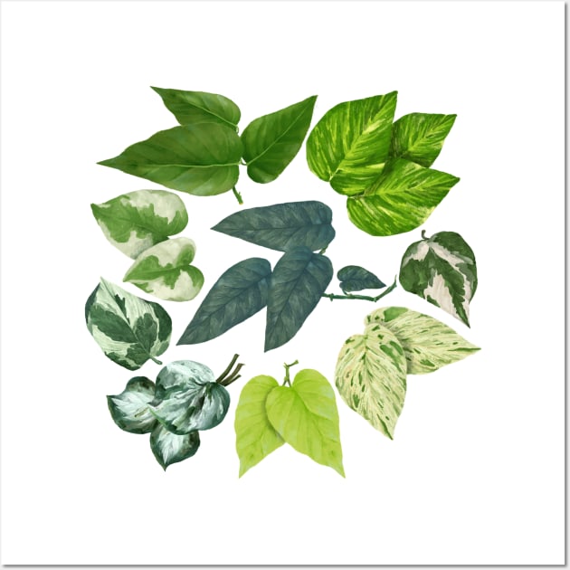 Pothos Leaves Art Wall Art by Khotekmei